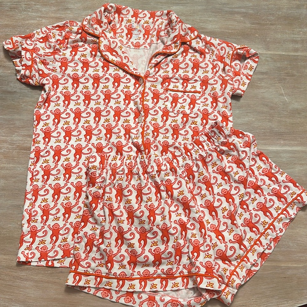 Roller Rabbit Women’s XS Red Monkey Pajama Set